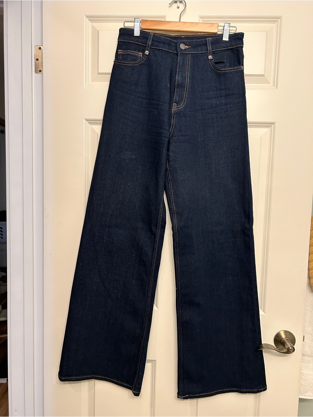 Zara Dark Blue Wide-Leg Jeans 4